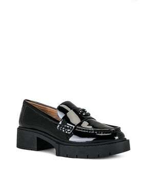 Coach Black Patent Chunky Platform Loafer - Women